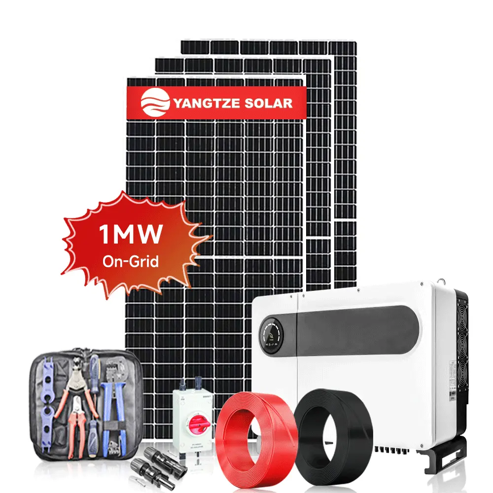 Boxtze 500kva sistema de energia solar, fora da grade híbrida sistema de painel solar 500kw comercial 1mw na fazenda de energia solar