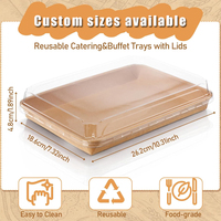 Boîte d'emballage jetable anti-fuite pour snacks, fruits, biscuits, desserts – Barquettes de traiteur personnalisées en papier kraft avec couvercles transparents