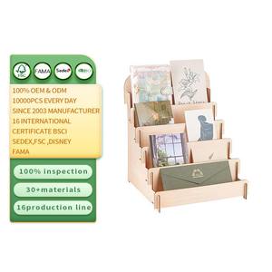 5-storey Wooden Greeting Card Display <strong>Rack</strong> Sticker Storage <strong>Rack</strong>, Magazine Storage Classification, <strong>Record</strong> Storage - Product Image 1