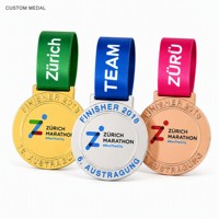 Médaille de finisseur personnalisée ronde, médaille de récompense argentée ou or rose, souvenir d'événement pour marathon
