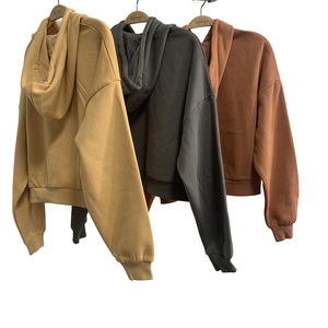 เสื้อฮู้ดดี้ผู้หญิง แขนยาว ทรงครอปท็อป ดีไซน์ล่าสุด พร้อมโลโก้ OEM - Product Image 2