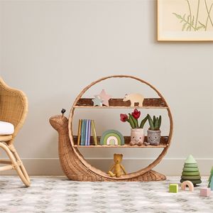 Rattan Wall Mounted <b>Storage</b> Rack Snail Shape 3 Tier Kids Room Organizer <b>Toy</b> Shelf Decorative Home <b>Storage</b> <b>Basket</b> - Product Image 5