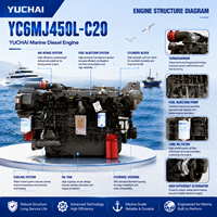 Moteur diesel SCDC YUCHAI série YC6MJ YC6MJ450L-C20 4 temps 450 CV 2000 tr/min : Solution de puissance pour applications marines mondiales