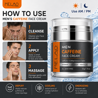 Crème pour le visage à la caféine MELAO pour hommes avec extrait de café pour réduire les gonflements, contrôler le sébum, soin après-rasage, hydratant facial rafraîchissant instantané
