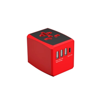 Adaptateur de voyage universel RRtravel 10A avec 3 ports USB/Type-C, 4 prises USA/UK/EU/AU, chargeur mural tout-en-un pour téléphone et ordinateur portable