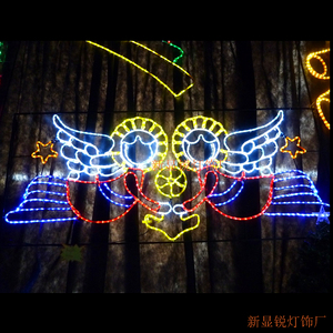 Outdoor Waterproof 2D 3D Large Angel Motif <b>Light</b> Street Pole Christmas Landscape Decorative Lighting - Product Image 3