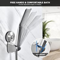 YOHOM acier inoxydable brossé réglable baguette de douche sous vide support de tuyau support de douche à main accessoire de robinet de salle de bain