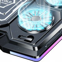 Refroidisseur d'ordinateur portable D13 6 ventilateurs, support de refroidissement pour ordinateur portable refroidi par air, universel pour ordinateurs portables de 11 à 21 pouces, RGB