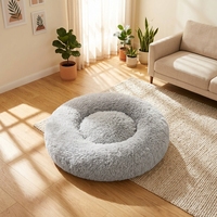 Coussin rond en polyester pour animaux de compagnie, lit pour chat d'hiver, matelas universel pour animaux de compagnie, utilisation intérieure, vente directe d'usine