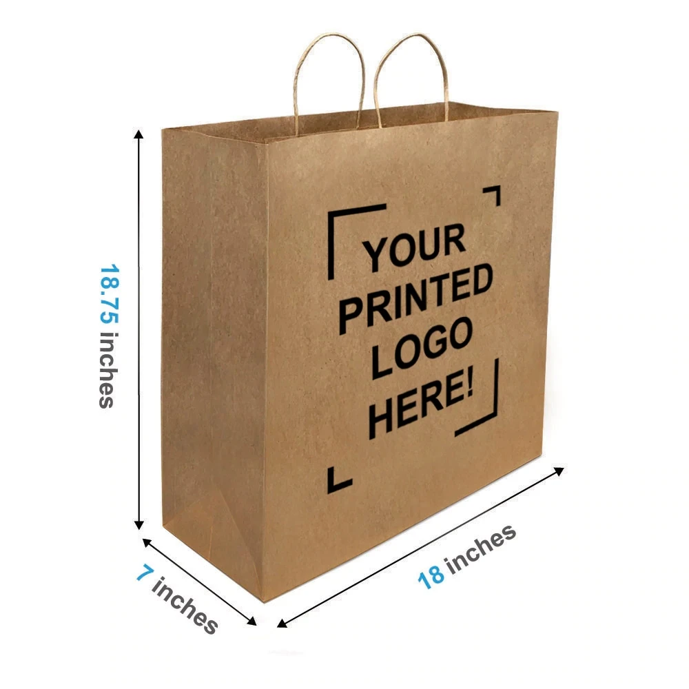 Kraft Paper Bags with Twisted Handles 18x7x18.75 inches