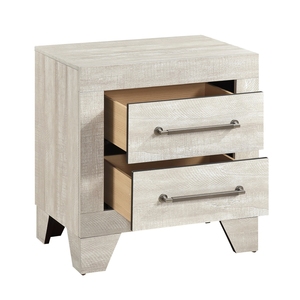 Comodino con finitura in rovere grigio, 2 cassetti, mobile in legno per camera da letto, 1 pezzo - Product Image 4