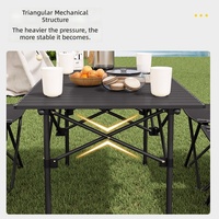 Table de repas pliante d'extérieur légère, ensemble de camping pour voiture, table et chaises pliantes portables extensibles pour la maison, marché nocturne