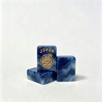 Ensemble de mahjong en résine haut de gamme avec texture de jade, jeu de mahjong américain personnalisé pour collection ou cadeau