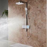 Nouvelle conception de douche murale à touches de piano, quatre fonctions avec affichage numérique, ensemble de douche et baignoire pour salle de bain