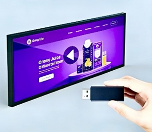 38.5インチ4KフルカラーLCDストリップスクリーンサイネージキオスクSDK高輝度<span class=keywords><strong>IoT</strong></span>接続対応、小売店やエレベーター向け - Product Image 1