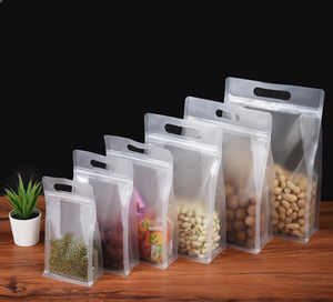 Frosted self-<b>sealing</b> food quality transparent packaging <b>sealed</b> ziplock <b>bag</b> plastic three-dimensional <b>bag</b> - Product Image 2