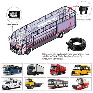 12V-24V 4 pin không thấm nước phía sau xem máy ảnh với 7 inch HD Màn hình màu 18 LED tầm nhìn ban đêm cho <span class=keywords><strong>Caravan</strong></span> Motorhome xe tải Trailer - Product Image 4