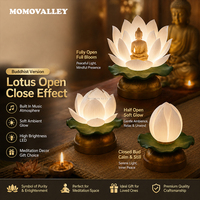 Lampe musicale dynamique personnalisée Momovalley en forme de fleur de lotus avec télécommande et lecture sur carte SD pour la décoration de chambre et d'autel – Fourniture au détail