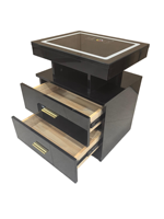 Table de chevet en bois massif de style nordique minimaliste, table de chevet moderne de luxe avec 2 tiroirs et poignées dorées, meubles écologiques