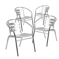 Ensemble de 4 chaises de jardin en aluminium empilables, meubles d'extérieur, salle à manger, vente en gros, bon marché, livraison gratuite