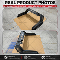 Barre de protection universelle en acier noir mat réglable pour Hilux Vigo Revo Ranger Navara NP300 D40 avec feux de freinage et de recul à LED