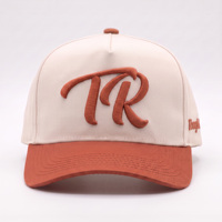 Casquette de baseball personnalisée de haute qualité, couleur crème terre cuite, visière incurvée avec broderie 3D TR, vente en gros OEM ODM