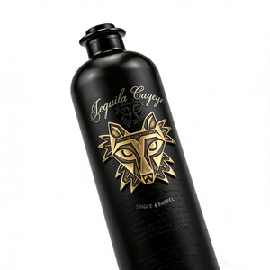 ขวดวิสกี้ เตกีลา วอดก้า ขนาด 750 มล. 700 มล. แบบกำหนดเอง ขวดแก้วโทนิค จิน สีดำด้าน พร้อมป้ายโลหะ - Product Image 5