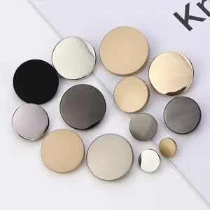 garment accessories simple design flat face round sewing shank metal button for coat jacket clothes