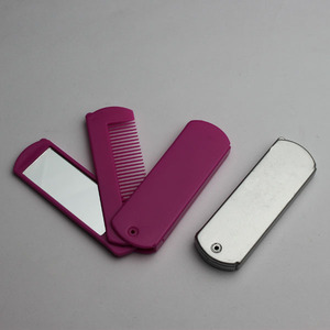 <span class=keywords><strong>Specchio</strong></span> Tascabile Personalizzato in <span class=keywords><strong>Plastica</strong></span> Quadrato con Finitura Argento, Set Cosmetico da Viaggio Pieghevole 2 in 1 con Pettine e <span class=keywords><strong>Specchio</strong></span> - Product Image 3