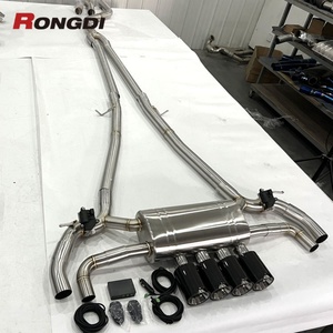 Nouvel échappement Valvetronic 540i à expédition rapide pour G30 B58 3.0T en acier inoxydable Catback noir brillant avec embouts en fibre de carbone - Product Image 3