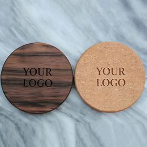 Posavasos de Corcho Cuadrado Promocional, Posavasos de Madera de Haya Vintage para Regalo de Boda, con Logotipo Personalizado Grabado - Product Image 4