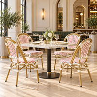 Chaise de jardin moderne française en rotin tressé et aluminium pour terrasse, bistrot, café, restaurant, extérieur