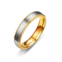 Bague de couple DAIHE en acier inoxydable, finition or mat et zircon, style simple et tendance, en promotion
