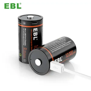 Best Selling 1.5V Oplaadbare Lithium Baterai D Size Usb Batterij 10000mWh Usb Oplaadbare Batterijen