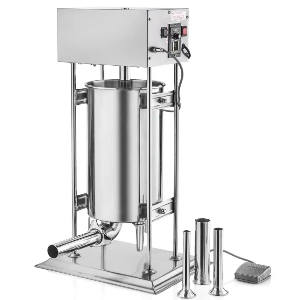 Máquina de enchimento vertical para salsichas, enchimento automático de salsichas, equipamento para fazer salsichas, 10L, 15L, equipamento para alimentos