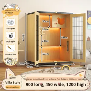 Jaula de Madera para Gato, Casa Ecológica Extra Grande para Uso Doméstico, Nido Balcón, Artefacto para Criar Gatos, Casa para Todas las Estaciones - Product Image 6