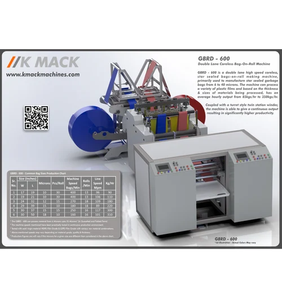 Machine de fabrication de rouleaux de sacs en plastique biodégradable à double ligne entièrement automatique GBRD 600, efficace, à grande capacité et fiable - Product Image 1