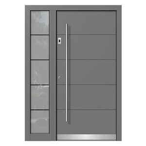 <span class=keywords><strong>Porte</strong></span> d'entrée moderne en bois massif, directement de l'usine, avec revêtement en aluminium pour maisons de luxe, Airbnb et projets d'appartements - Product Image 3