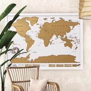 Vintage World Map Scratch Art Poster Wall Art Dormitorio Sala de estar Decoración moderna Pintura - Product Image 3
