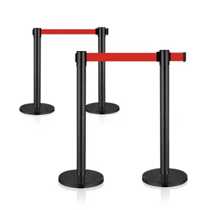 Retract able Belt Queue Line Crowd Control Stütze Red Stand Rope Barrier Line Seil barriere Geländerst änder