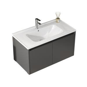 Mueble de baño moderno de pared con lavabo individual, almacenamiento integrado y espejo inteligente. - Product Image 6