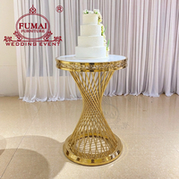 Support de table rond en acier inoxydable doré pour la décoration de gâteaux de mariage