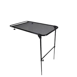 Vehicle Car Table Mounted on Vehicle Tire-Mounted Steel Camping, Travel, Tailgating and Outdoor Work Table, Matte Black (Steel)