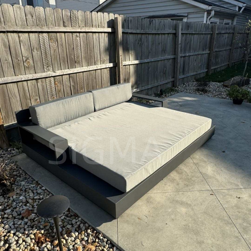 Sigma Hot sale Sun Lounger Garden Pool Side Aluminum Frame Lounge Bed Outdoor furniture set Chaise Daybed
