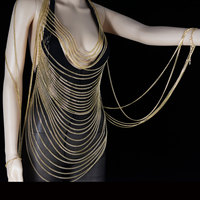 Chaîne de corps en alliage plaqué or, sexy, style string trois points, Arnes Para Mujer, pour tenue de plage bikini, chaîne de poitrine pour fêtes rave et plage