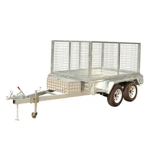 8x5 box trailer 3500kg GVW 2 axle car carrier trailer with 1000mm mesh cage