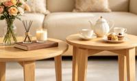 Ensemble de tables basses scandinaves modernes en bois durable avec tiroir de rangement, design emboîtable, meubles multifonctionnels pour salon