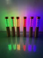 Bâton lumineux LED à couleur changeante de 23 cm avec poignée dorée, bâton stroboscopique LED, bâton flash pour fête, club, bar, événement, décoration de danse