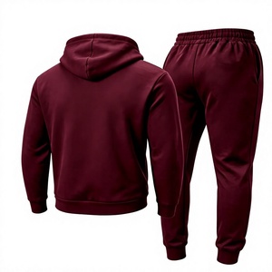 Conjunto de 2 Piezas de Sudadera con Capucha y Pantalones Deportivos de Punto Transpirable para Hombre, Ropa Deportiva Casual de Primavera/Otoño, Estilo Urbano Versátil - Product Image 3