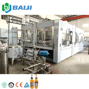 Turnkey project automatic linear plastic bottle isobaric beer filling packing machine